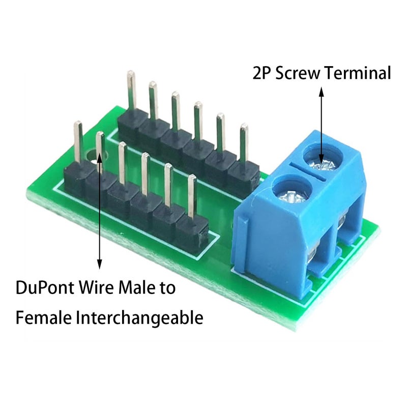 Teansic 10PCS 2x6 Position Terminal Block Distribution Module,2-Pin Screw Terminal to 2.54mm Pitch Dupont Connector for Secure Wiring - DIY Electronics, Prototyping, and Arduino Projects - Image 3